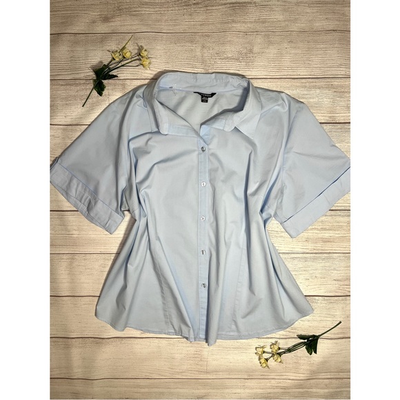 George Button Front Collared Short Sleeve Top - Picture 14 of 14